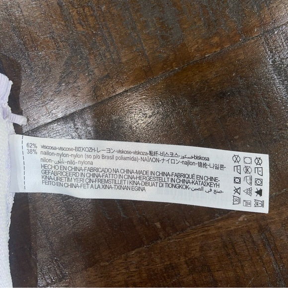 Zara Lilac White Plaid Deep V Plunge Cropped Bra Tank Sleeveless Women Sz S NWOT - Picture 5 of 5